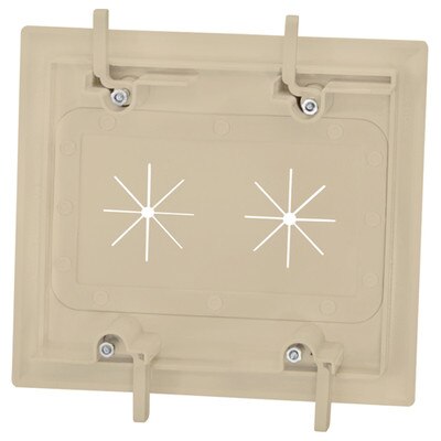 DataComm Cable Access Wallplate with Flexible Opening, 2-Gang, Ivory
