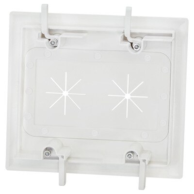DataComm Cable Access Wallplate with Flexible Opening, 2-Gang, White