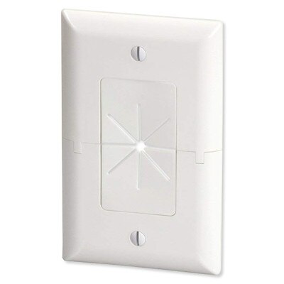 Datacomm Split Plate with Flexible Opening, White