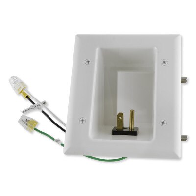 DataComm Flat Panel TV Cable Organizer Kit with Duplex Receptacle