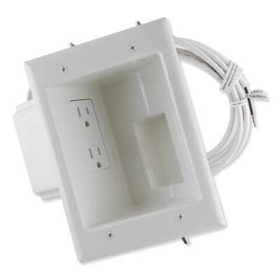 DataComm Flat Panel TV Cable Organizer Kit with Duplex Receptacle