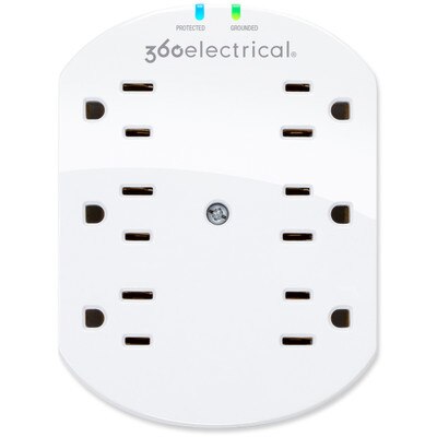 360 Electrical Loft 6 Outlet Surge Wall Tap