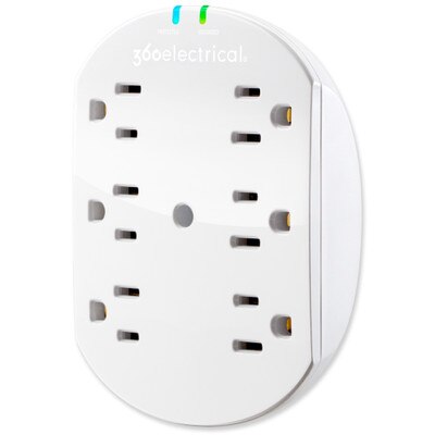360 Electrical Loft 6 Outlet Surge Wall Tap