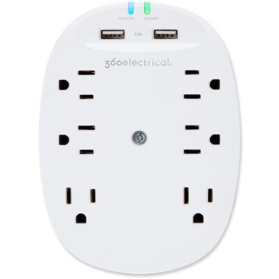 360 Electrical Studio2.4 Surge Protector with 6 Outlets and USB