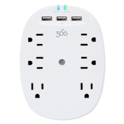 360 Electrical Studio4.8 6-Outlet Surge Protector with Triple USB Ports