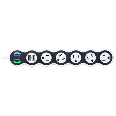 360 Electrical PowerCurve 7-Outlet Surge Protector with USB Charging