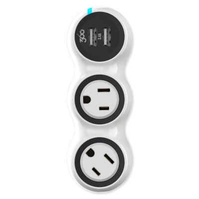 360 Electrical PowerCurveMini3.4 2-Outlet Surge Protector with Dual USB Ports (Open Box)