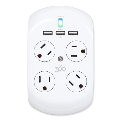 360 Electrical Revolve 3.4 4-Outlet Surge Protector with 3 USB Ports