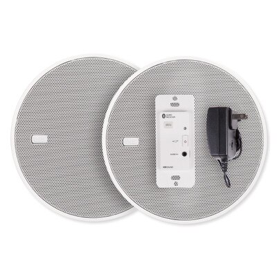 EISSOUND In-Wall Bluetooth Audio Receiver, Power Supply, Two 5" Speakers, White