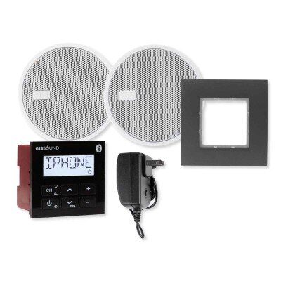 KBSOUND In-Wall PREMIUM Bluetooth Audio Receiver Kit, US, 2.5 In., Black