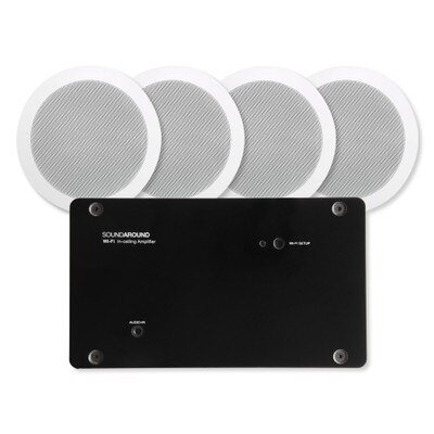 SOUNDAROUND Wi-Fi Amplifier x4, Power Supply, 15Vdc, Four 5.25" In-Ceiling Speakers