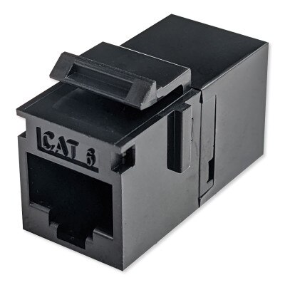 Simply45 Cat6 Unshielded Keystone Feed-Thru Coupler, Black