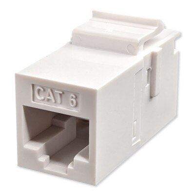 Simply45 Cat6 Unshielded Keystone Feed-Thru Coupler, White