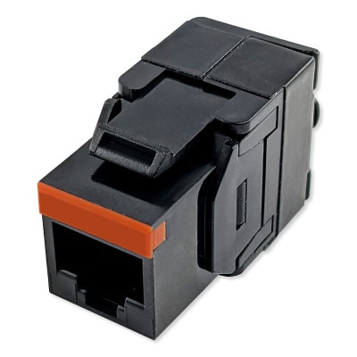 Simply45 Cat5e UTP 180-Degree Unshielded Keystone Jack, Black