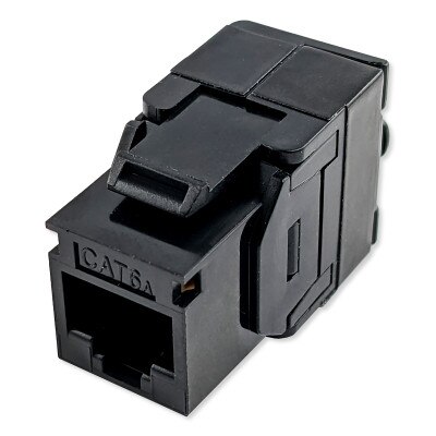 Simply45 Cat5e UTP 180-Degree Unshielded Keystone Jack, Black