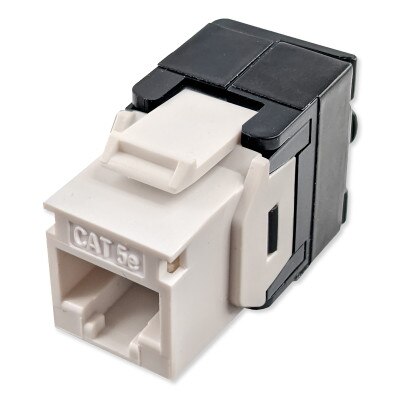 Simply45 Cat5e UTP 180-Degree Unshielded Keystone Jack, White