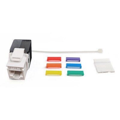 Simply45 Cat5e UTP 180-Degree Unshielded Keystone Jack, White