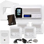 IST RETRO Music & Intercom System Package, 4 Rooms (Vertical Frames), Almond