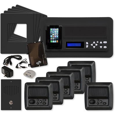 IST RETRO Music & Intercom System Package, 5 Rooms (Vertical Frames), Black