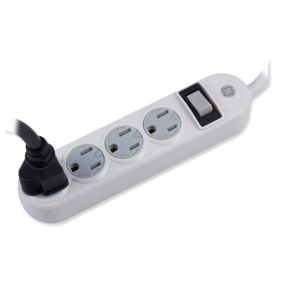 GE 4-Outlet Power Strip with Safety Covers, 1.5 Ft.