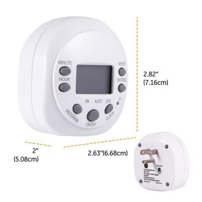 GE Indoor Plug-In 7-Day Digital Timer, White