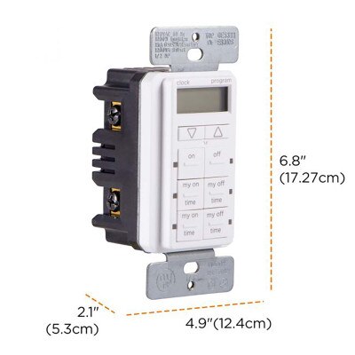 Jasco myTouchSmart Simple Set In-Wall Timer, White (Open Box)