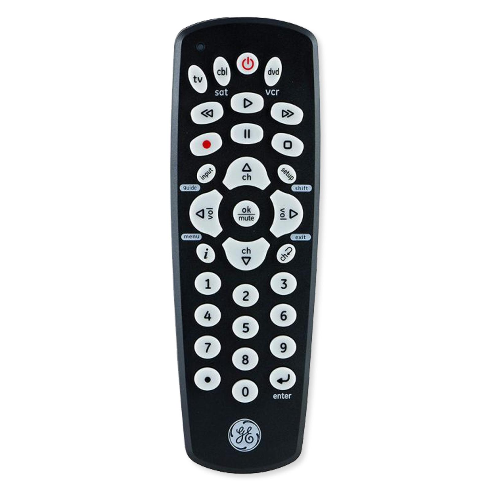 GE 3 Device Universal Remote Control Black