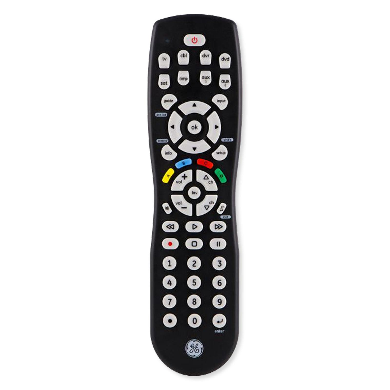 GE 8Device Universal Remote Control, Black