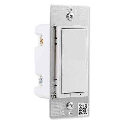 GE Enbrighten Zigbee In-Wall Smart Paddle Dimmer With QuickFit and SimpleWire, White/Almond