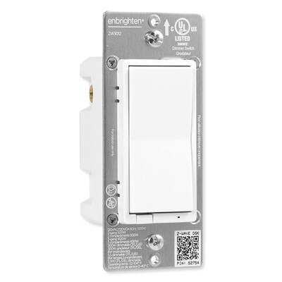 Enbrighten Z-Wave Plus No-Neutral Smart Dimmer With QuickFit And SimpleWire