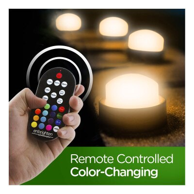 Enbrighten Mini Landscape Lights with RF Remote, 15 Pucks