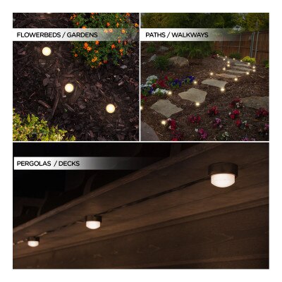 Enbrighten Mini Landscape Lights with RF Remote, 15 Pucks