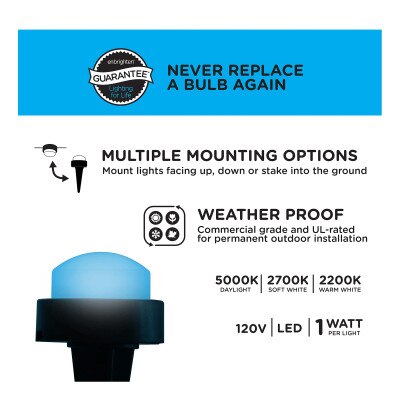 Enbrighten Mini Landscape Lights with RF Remote, 15 Pucks