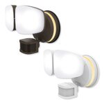 Enbrighten Outdoor 2-Head Motion-Sensing Back Lit Wi-Fi LED Security Light, Bronze