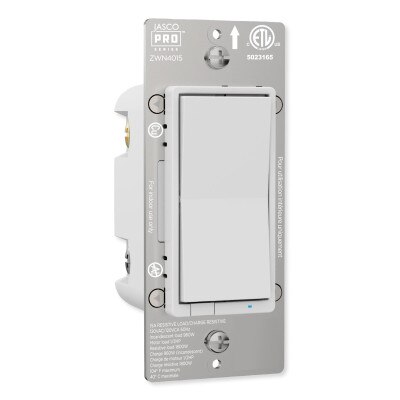 JascoPro Series Z-Wave Plus In-Wall Smart Switch, White and Light Almond Paddles, 800S