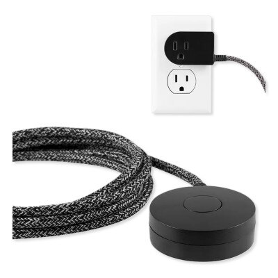 Jasco Cordinate 1-Outlet Tabletop Switch With 6 Ft. Braided Extension Cord, Black