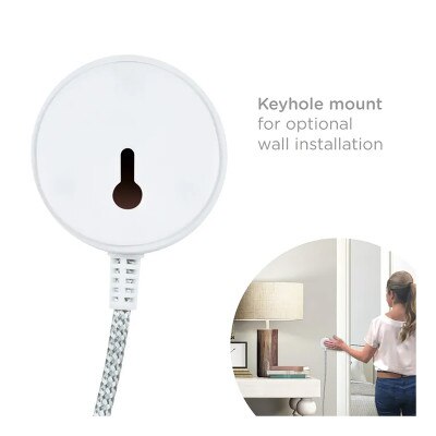 Jasco Cordinate 1-Outlet Tabletop Switch With 6 Ft. Braided Extension Cord, White/Gray