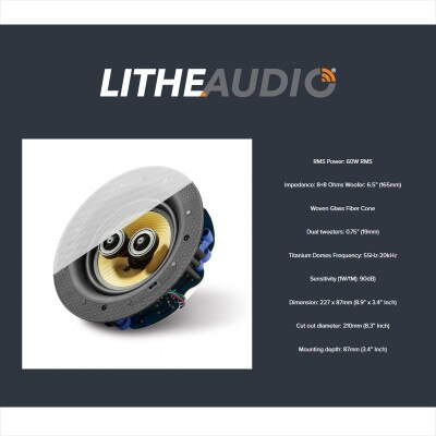 Lithe Audio 6.5 In. Stereo In-Ceiling Speaker