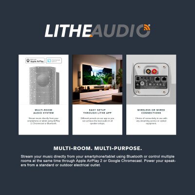 Lithe Audio IO1 Wi-Fi Speaker, WISA, (Pair), Black