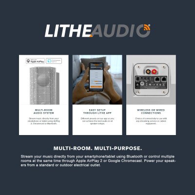 Lithe Audio IO1 Wi-Fi Speakers (Pair), White