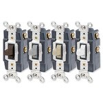 Leviton Single-Pole AC Quiet Toggle Switch, Momentary Contact, 15A, 120/277V, Brown