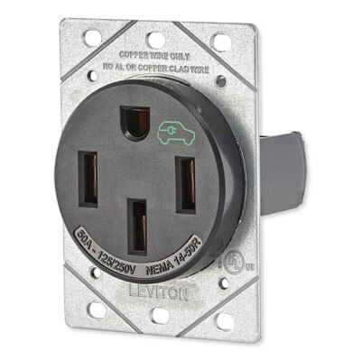 Leviton 50A Heavy Duty Flush Mount Receptacle/Outlet for EV Charging Stations