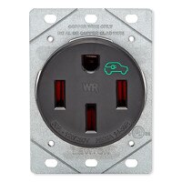 Leviton 50A Heavy Duty Flush Mount Receptacle/Outlet for EV Charging Stations, Weather-Resistant