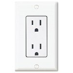 Leviton Commercial Grade Duplex Receptacle, 15A, White
