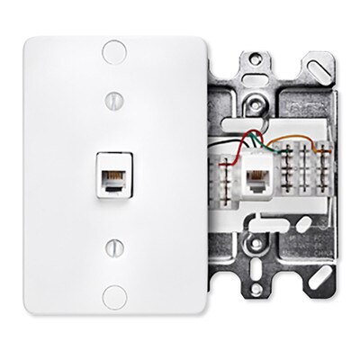 Leviton 4-Conductor/6-Position Quick-Connect Phone Jack, White