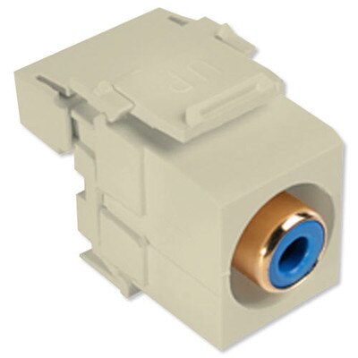 Leviton QuickPort RCA to 110 Snap-In Connector, Blue Insert, Ivory