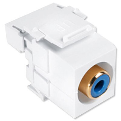 Leviton QuickPort RCA to 110 Snap-In Connector, Blue Insert, White