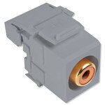 Leviton QuickPort RCA to 110 Snap-In Connector, Orange Insert, Gray