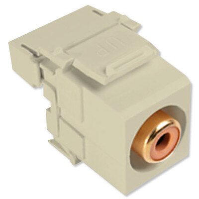 Leviton QuickPort RCA to 110 Snap-In Connector, Orange Insert, Ivory