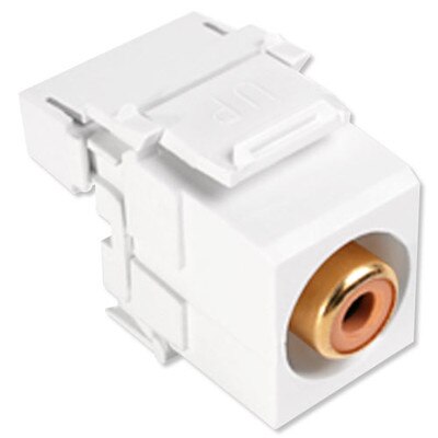 Leviton QuickPort RCA to 110 Snap-In Connector, Orange Insert, White